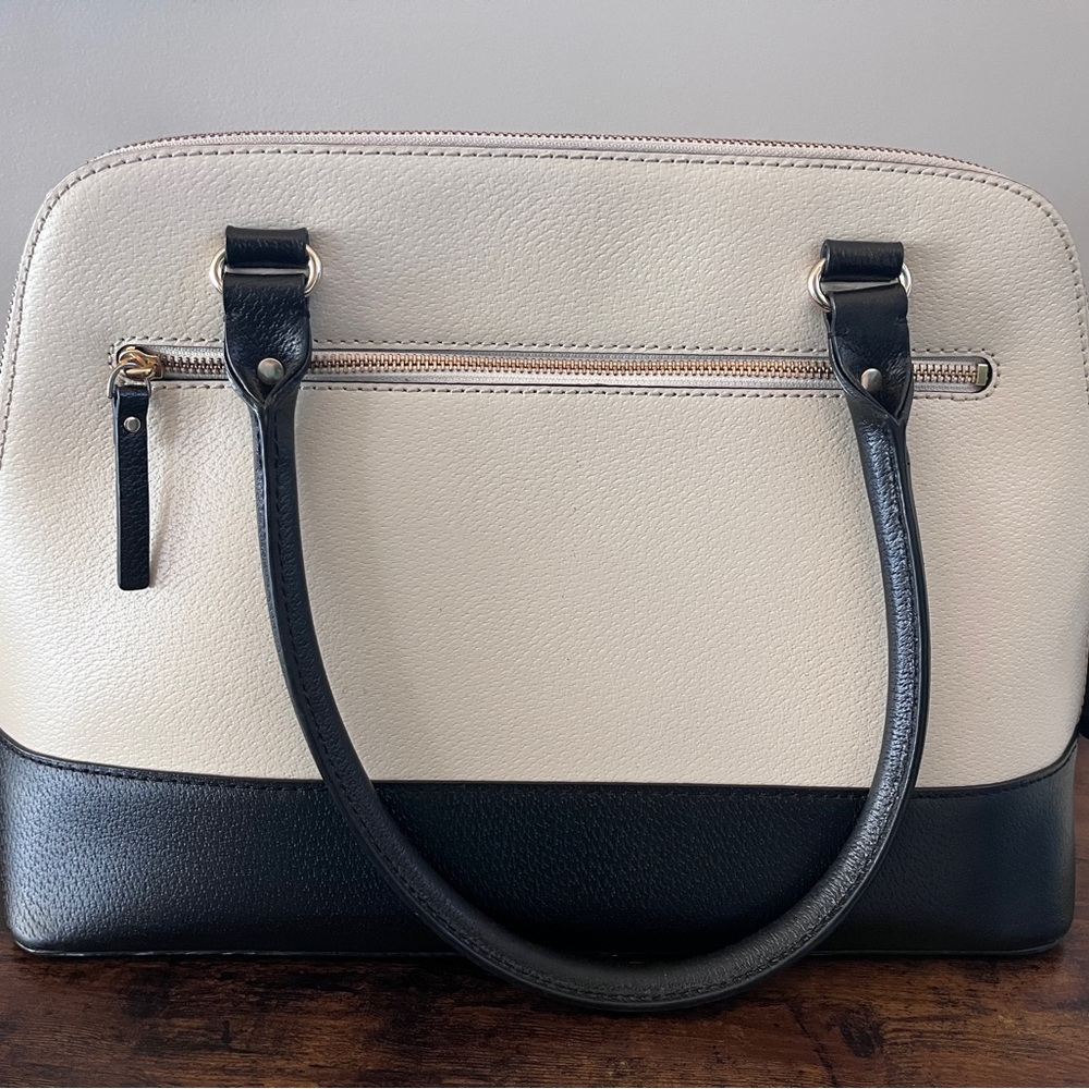 Like New! Perfect Kate Spade Black and Cream Satchel Bag Purse - Picture 2 of 4